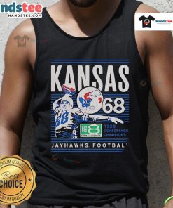 Official Kansas Jayhawks 1968 Conference Champions Big 8 Conference tank top featuring vintage team logo and colors.