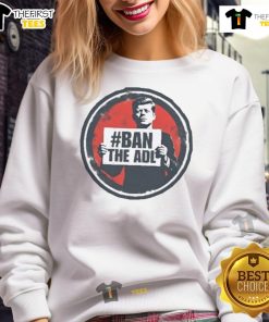Official Kasey Lynae in John F. Kennedy 'Ban The ADL' sweatshirt, showcasing a stylish and meaningful statement.