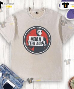 Official Kasey Lynae wearing John F. Kennedy Ban The ADL washed t-shirt, showcasing casual style and political statement.