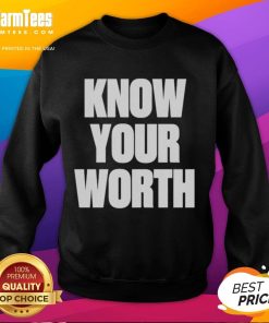 Official Know Your Worth Statement Sweatshirt in stylish design, perfect for expressing self-worth and confidence.
