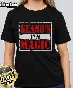 Alt Text: Official Kobbie Mainoo wearing Keano's FN Magic Ladies Tee, showcasing stylish sportswear for women.