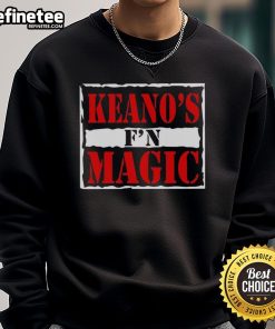 Official Kobbie Mainoo wearing Keano's FN Magic sweatshirt, showcasing stylish streetwear and vibrant design.