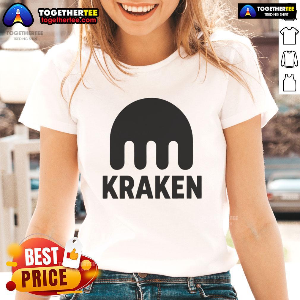 Official Kraken Crypto Logo Ladies Tee Official Kraken Crypto Logo Ladies Tee showcasing the iconic Kraken logo on a stylish women's t-shirt.