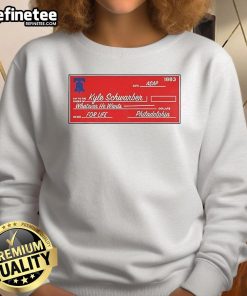 Alt Text: Kyle Schwarber Philadelphia Phillies sweatshirt featuring 'Whatever He Wants' design, perfect for fans and casual wear.