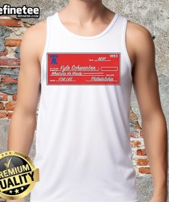 Alt Text: Official Kyle Schwarber Philadelphia Phillies baseball tank top featuring a stylish design for fans and players.