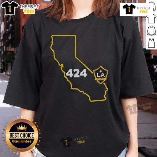 Alt Text: Official LA Galaxy 424 Area Code State Ladies Tee showcasing team pride and stylish design for fans.