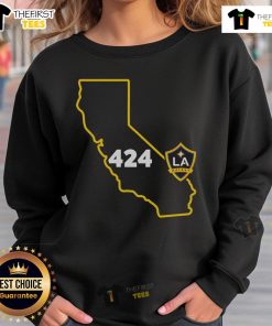 Alt Text: Stylish official LA Galaxy 424 area code state sweatshirt, perfect for fans showing team pride and support.