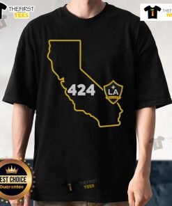 Official La Galaxy 424 Area Code State T-Shirt featuring team logo and stylish design for soccer fans.