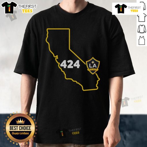 Official La Galaxy 424 Area Code State T-Shirt featuring team logo and stylish design for soccer fans.