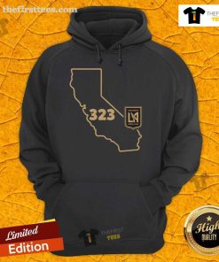 Official LAFC 323 Area Code State Hoodie featuring stylish design, perfect for fans of Los Angeles FC and soccer enthusiasts.