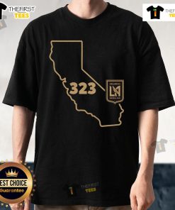 Official LAFC 323 Area Code State T-Shirt featuring bold graphics and a stylish design for soccer fans.