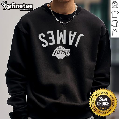 LeBron James Los Angeles Lakers Invert Upside Sweatshirt featuring vibrant team colors and stylish design for fans.