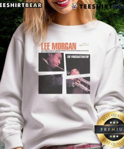 Alt Text: Official Lee Morgan The Procrastinator album cover sweatshirt featuring vibrant artwork and stylish design.