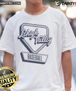 Official Lehigh Valley Baseball Home Plate Log T-Shirt featuring a stylish design for baseball fans and team supporters.