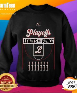Alt Text: Official Leones De Ponce Basketball Playoffs 2025 sweatshirt featuring team logo and vibrant colors, perfect for fans.