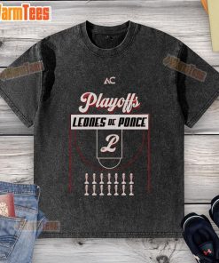Official Leones de Ponce Basketball Playoffs 2025 washed t-shirt featuring team logo and vibrant design.