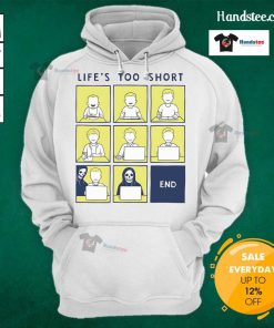Official Life Is Short Like Comic Strip Hoodie featuring a vibrant comic-style design, perfect for casual wear.