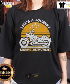 Official Life's A Journey Enjoy The Moment Ladies Tee featuring a stylish design for women embracing life's adventures.