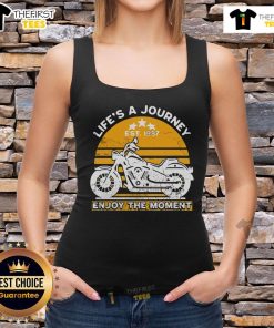 Official Life's A Journey Enjoy The Moment tank top featuring a vibrant design, perfect for casual summer wear.
