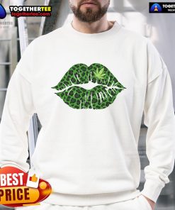 Official Lip Cannabis leopard print sweatshirt featuring a stylish design, perfect for trendy and casual wear.