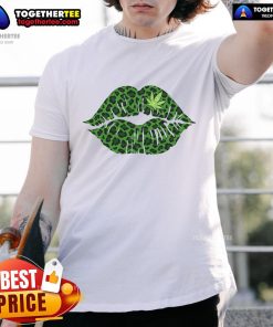 Official Lip Cannabis Leopard Print T-Shirt featuring a trendy leopard pattern and vibrant cannabis-themed graphics.