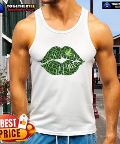 Official Lip Cannabis leopard print tank top featuring a trendy design perfect for casual wear.