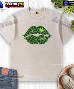 Alt Text: Official Lip Cannabis Leopard Print Washed T-Shirt featuring a trendy leopard design, perfect for casual wear.