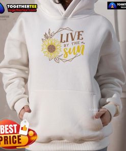 Official Live By The Sun Sunflower Hoodie featuring vibrant sunflower design, perfect for casual wear and nature lovers.