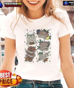 Official Loafing Him Was Bread Flour Song Ladies Tee featuring a fun graphic design and playful text for baking enthusiasts.