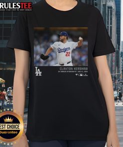 Official Los Angeles Dodgers Clayton Kershaw 3K Career Strikeouts ladies tee showcasing a stylish design for fans.