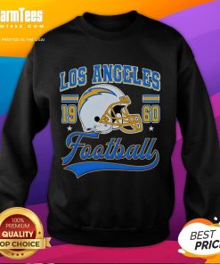 Alt Text: Vintage Los Angeles Football 1960 helmet sweatshirt, showcasing classic design and team spirit for fans.