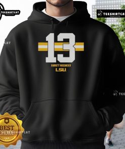 Alt Text: Official LSU Tigers Football hoodie featuring Garrett Nussmeier, number 13, perfect for fans and game day wear.
