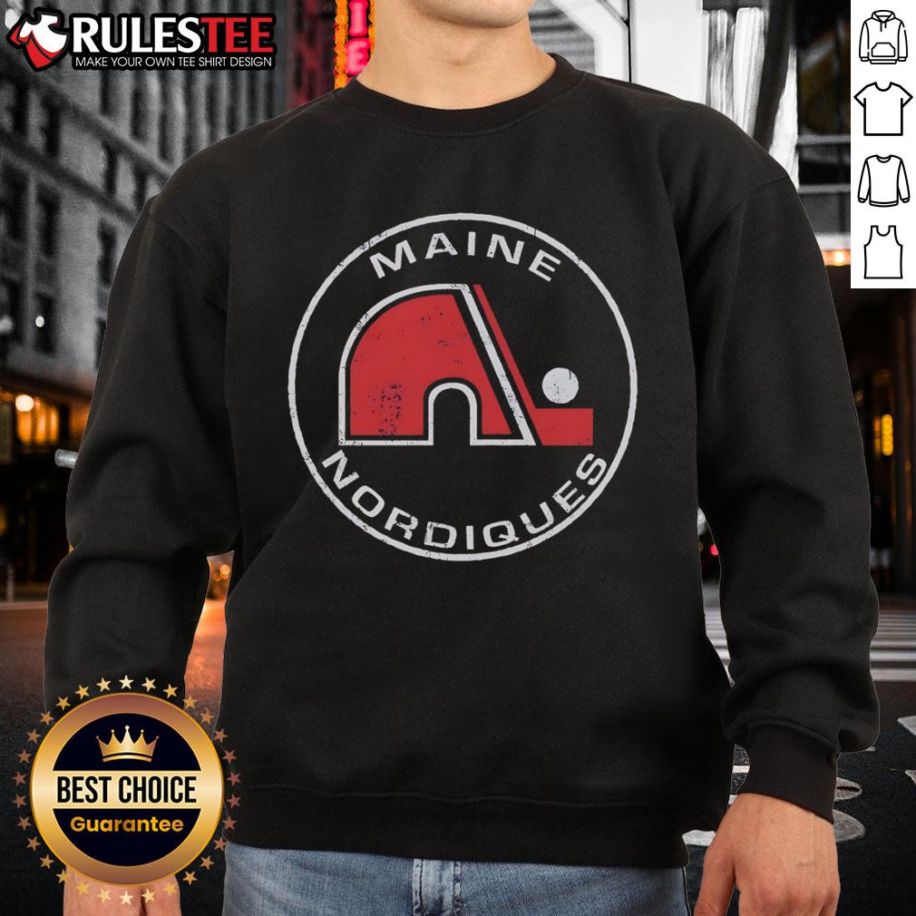 Official Maine Nordiques 1973 Sweatshirt Official Maine Nordiques 1973 sweatshirt in vibrant colors, showcasing retro sports fashion and team pride.