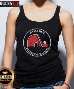 Official Maine Nordiques 1973 tank top featuring vintage team logo and classic blue design for fans and collectors.
