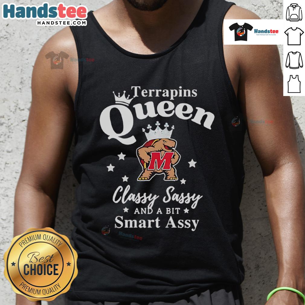 Official Maryland Terrapins Queen Classy Sassy And A Bit Smart Assy Tank Top Official Maryland Terrapins tank top featuring 'Classy, Sassy, and a Bit Smart Assy' design for fans and supporters.