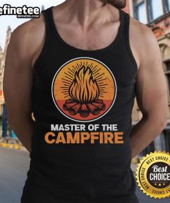 Official Master of the Campfire Tank Top featuring a cozy design, perfect for outdoor adventures and summer gatherings.