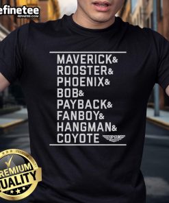 Official Maverick Cast Name Stack & Logo T-Shirt featuring bold graphics and a stylish design for fans of the movie.