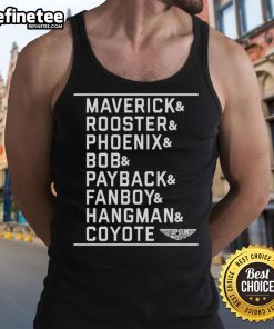 Official Maverick Cast Name Stack Logo Tank Top featuring bold logo design for fans of the Maverick franchise.
