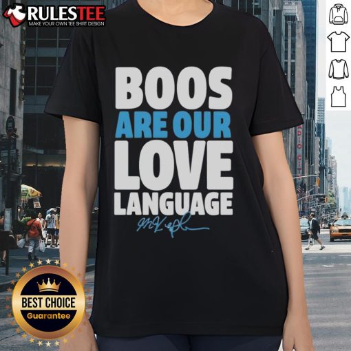 Alt Text: Official Max Kepler Philadelphia Phillies Boo's Are Our Love Language signature ladies tee shirt design.