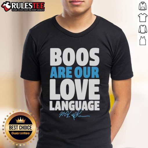 Max Kepler Philadelphia Phillies T-Shirt featuring 'Boos Are Our Love Language' design, perfect for fans and collectors.