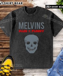 Alt Text: Official Melvins Pain Funny Skull Washed T-Shirt featuring a unique skull graphic, perfect for fans and casual wear.
