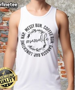 Official Messy Bun Coffee Run Gangsta Rap Mom Life Tank Top featuring a stylish design perfect for busy moms.