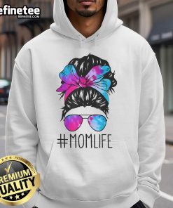 Official Messy Hair Bun Mom Life Tie Dye Hoodie for Mother's Day, featuring a stylish and vibrant design for moms.
