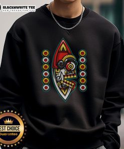 Alt Text: Official Mexica New Year 12 Tecpatl Sweatshirt featuring vibrant designs celebrating Mexican culture and tradition.