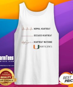 Official Miami Hurricanes NCAA Heartbeat Watching Match Tank Top for fans, featuring bold team colors and logo design.