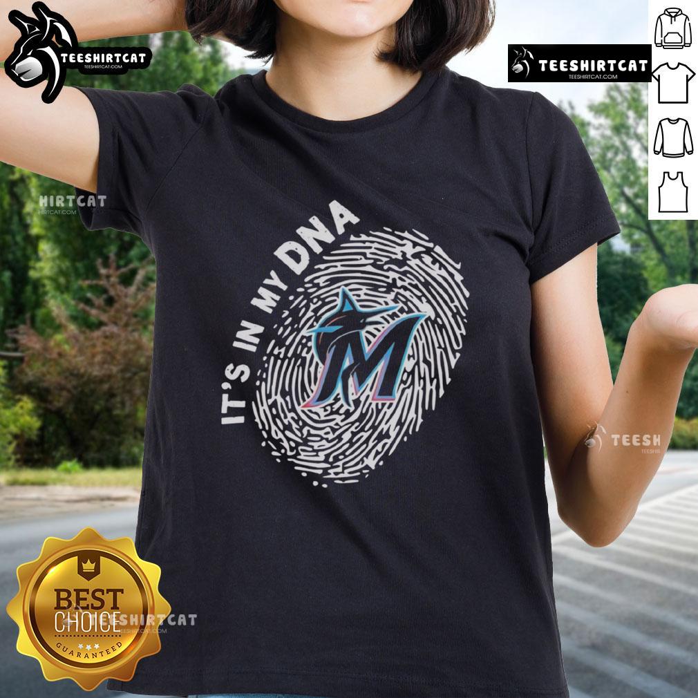 Official Miami Marlins In My Dna Ladies Tee