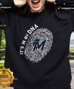 Official Miami Marlins In My DNA sweatshirt featuring team colors and logo, perfect for fans and casual wear.