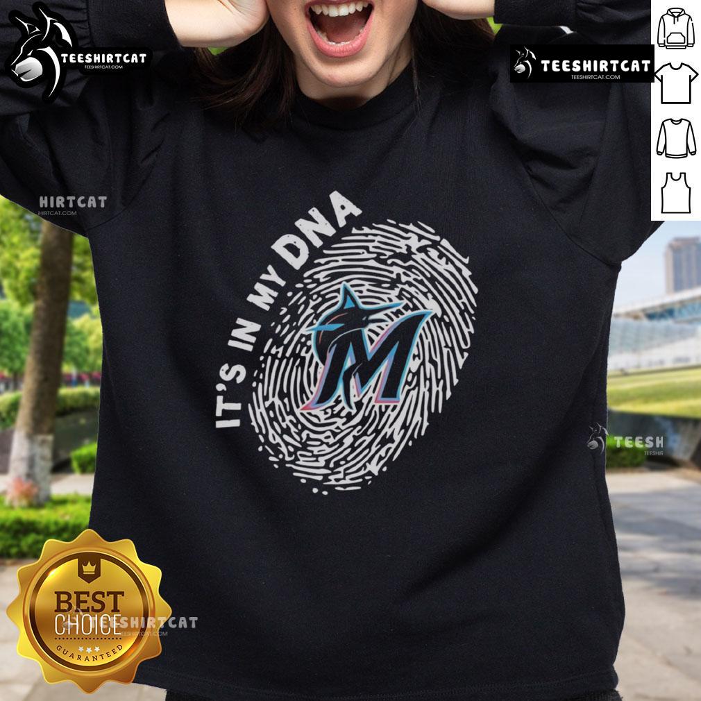 Official Miami Marlins In My Dna Sweatshirt Official Miami Marlins In My DNA sweatshirt featuring team colors and logo, perfect for fans and casual wear.