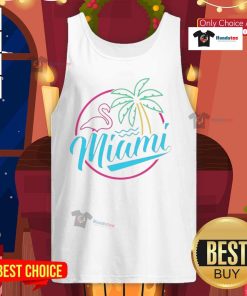 Official Miami Neon Flamingo Logo Tank Top featuring vibrant colors and stylish design for summer wear.