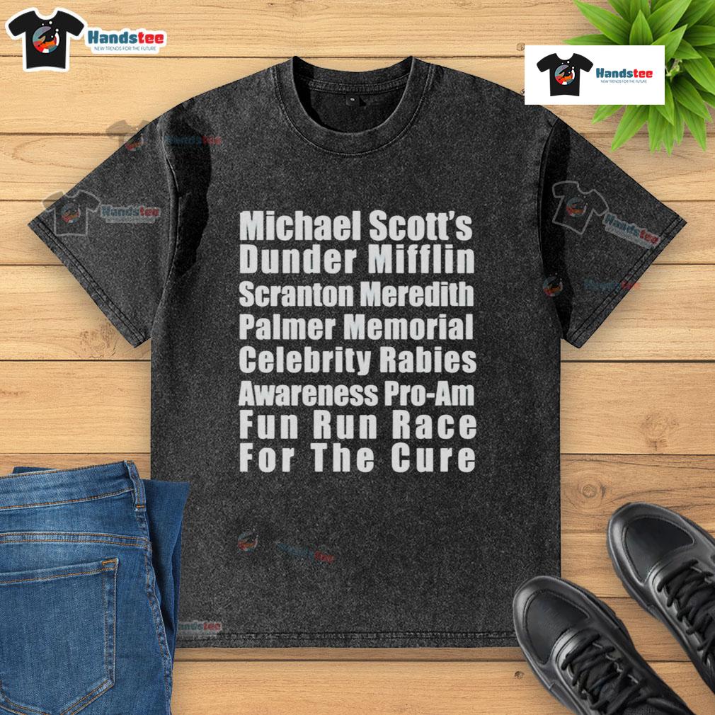 Official Michael Scott'S Fun Run Race Washed T Shirt Official Michael Scott's Fun Run Race washed t-shirt featuring a vibrant design and soft fabric, perfect for fans.